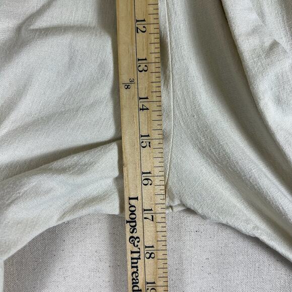 Neutral Wrap Tie-Front Pants S | Relaxed Boho Linen Wide-Leg Harem Beach Resort - Picture 10 of 11